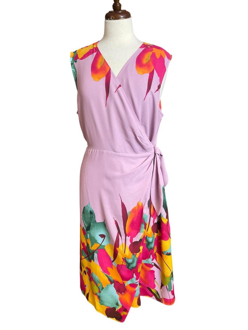 Christian Siriano Lilac Bord NWT for J Jill sleeveless wrap dress XLP